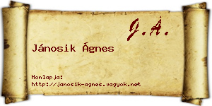 Jánosik Ágnes névjegykártya